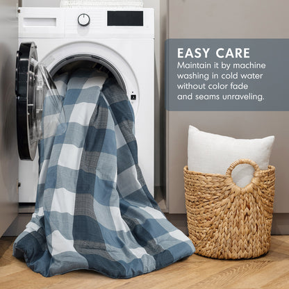Comfort Spaces Plaid Check Printed Comforter Set