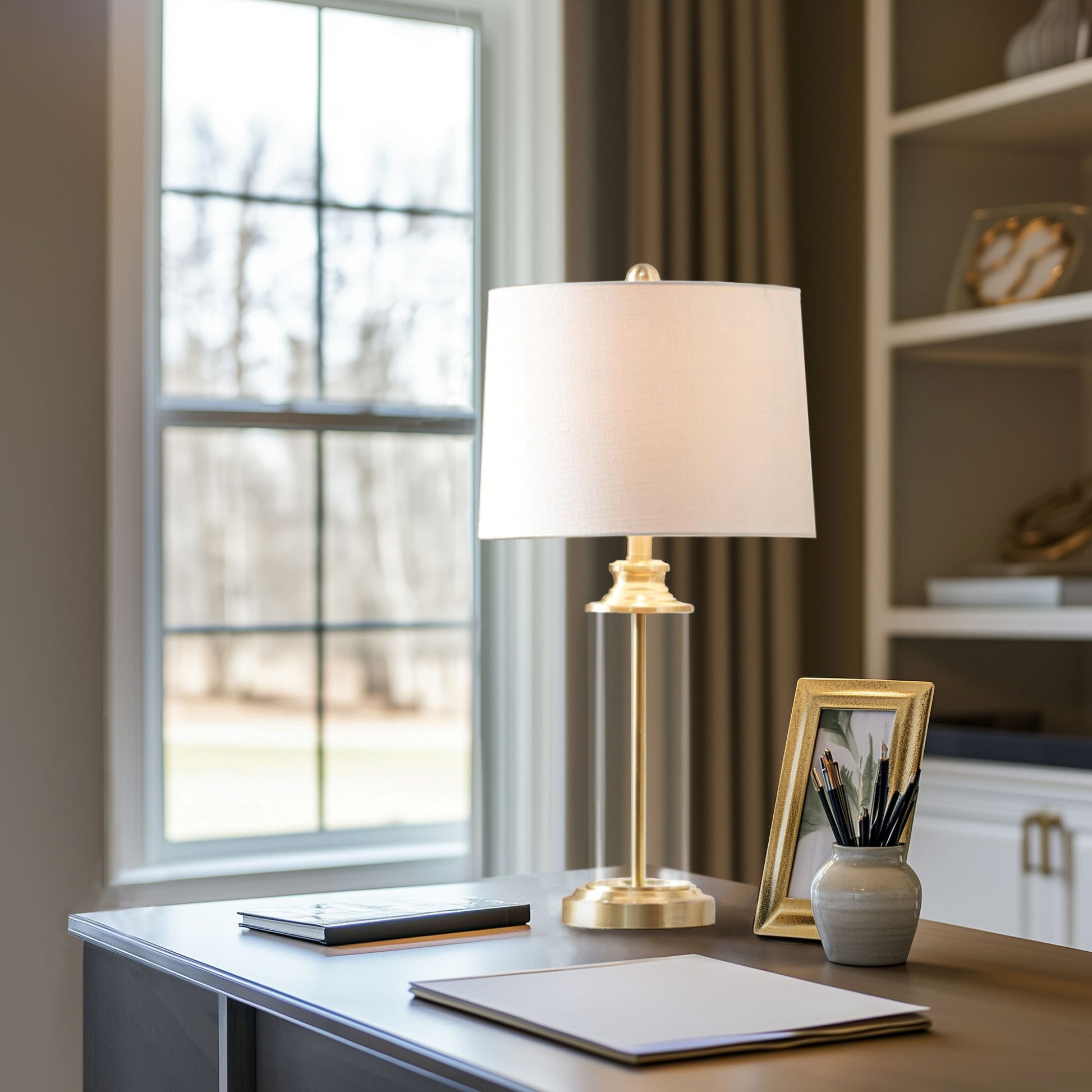 510 Design Glass Cylinder Table Lamp Set of 2