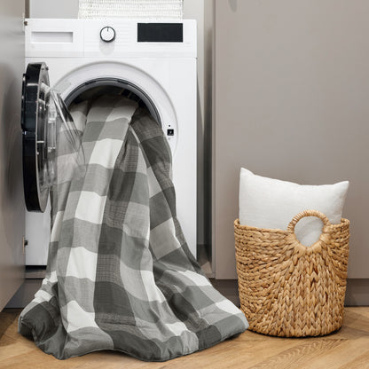 Comfort Spaces Plaid Check Printed Comforter Set
