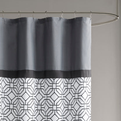 510 Design Embroidered and Pieced Shower Curtain