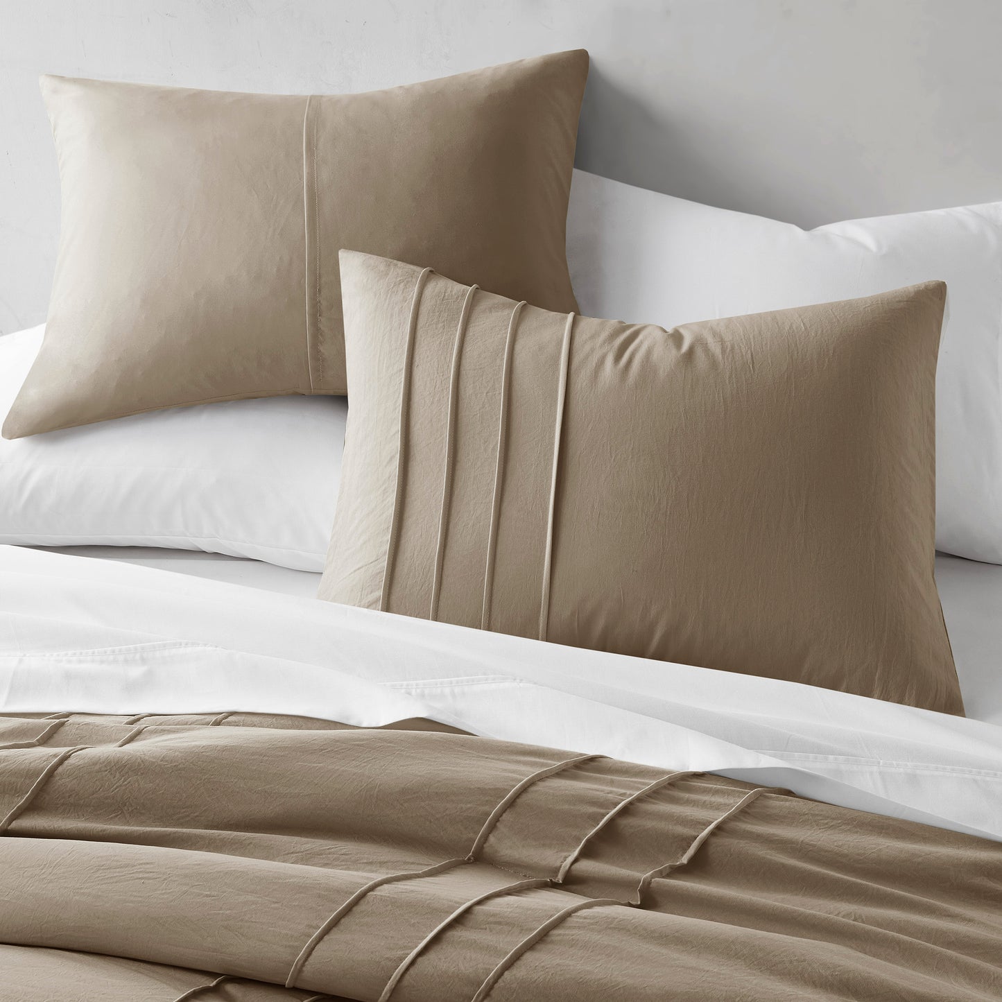 Comfort Spaces Soft Washed Pleated Comforter Set