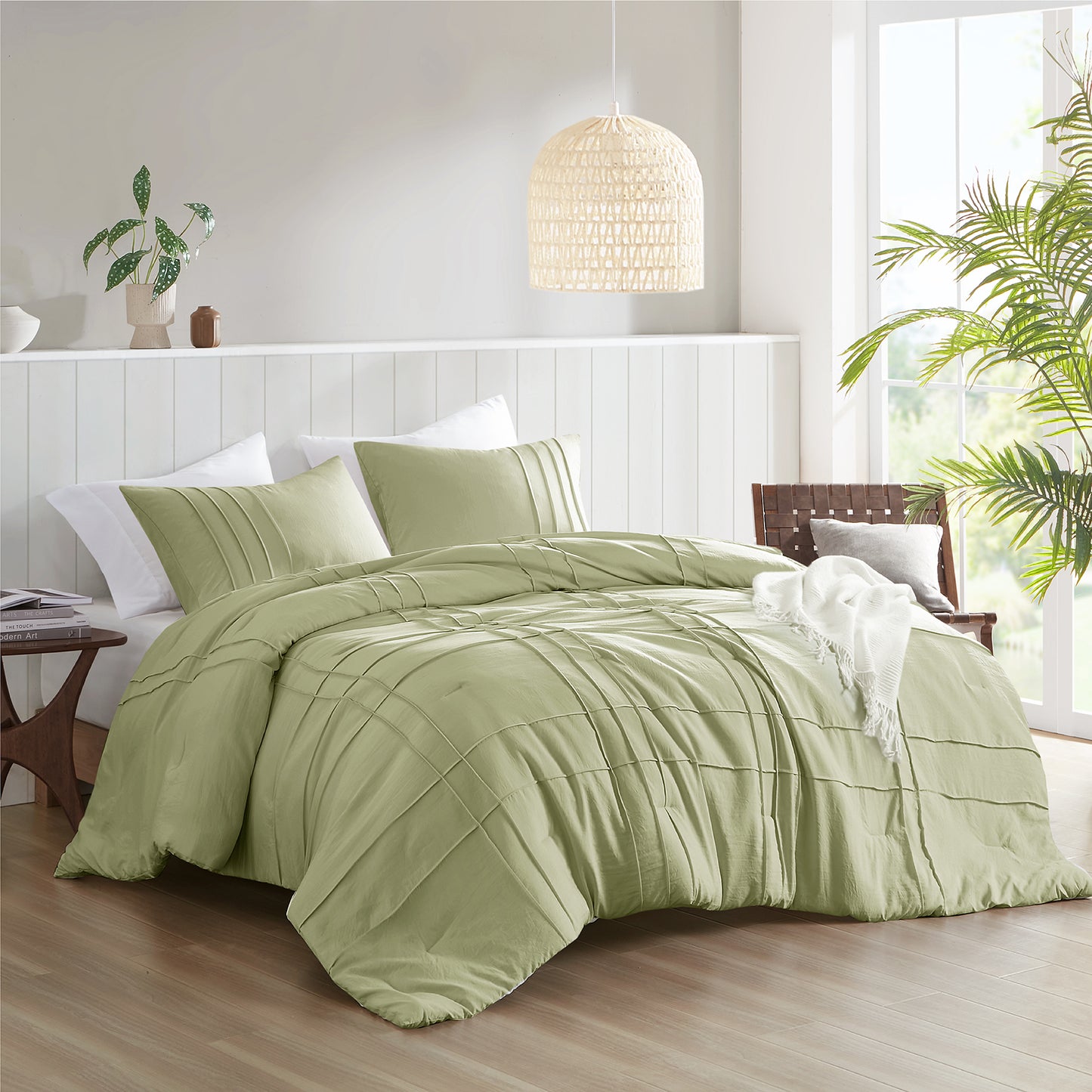 Comfort Spaces Soft Washed Pleated Comforter Set