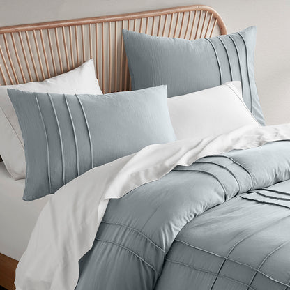 Comfort Spaces Soft Washed Pleated Comforter Set