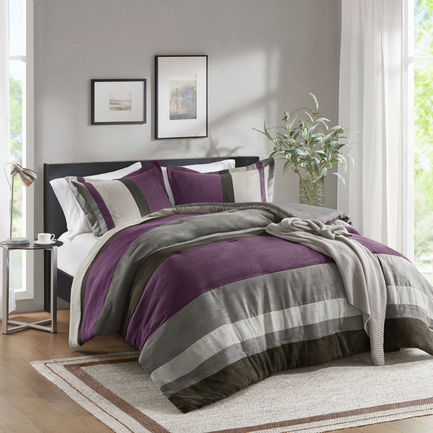 Comfort Spaces Pieced Faux Suede Comforter Set