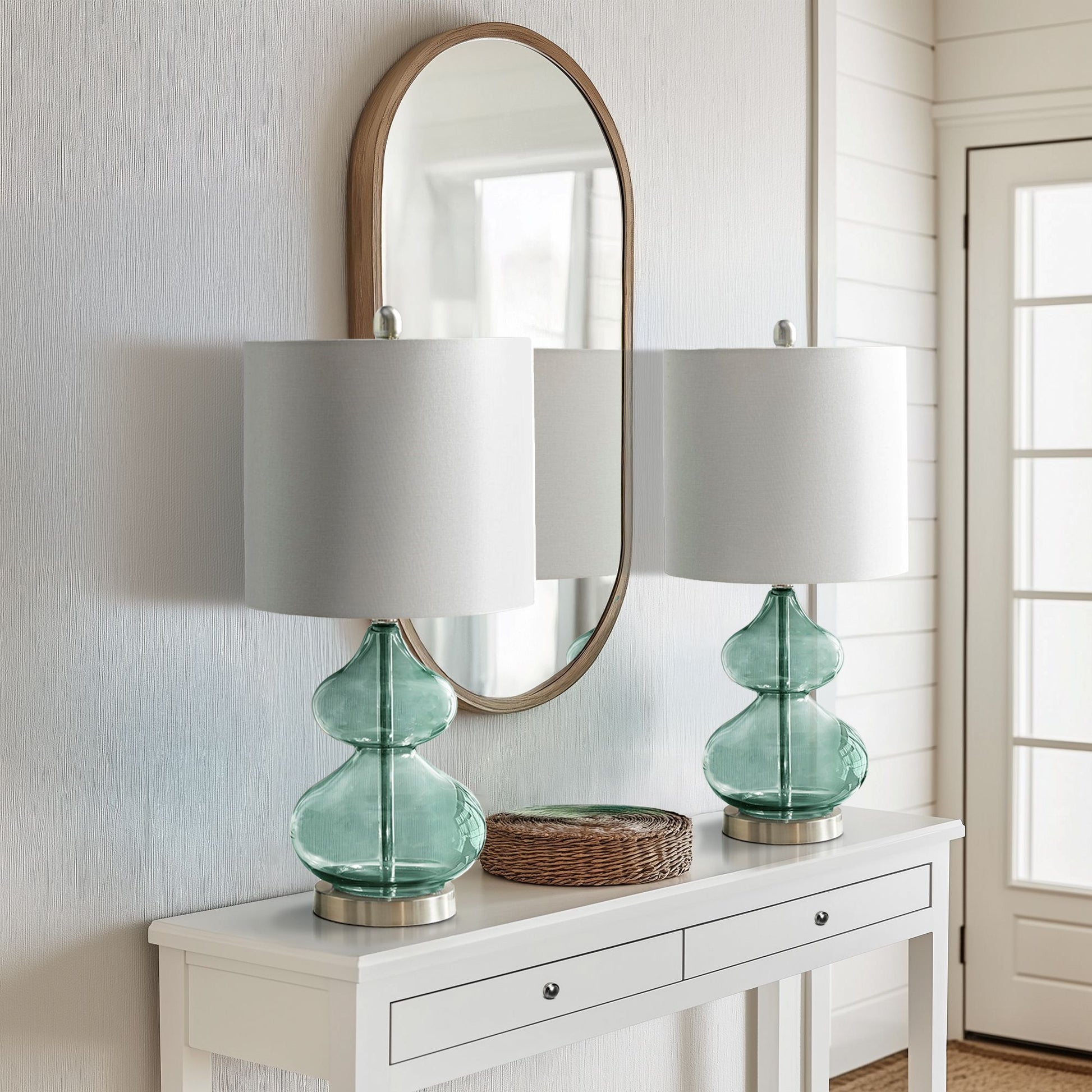 510 Design Curved Glass Table Lamp, Set of 2