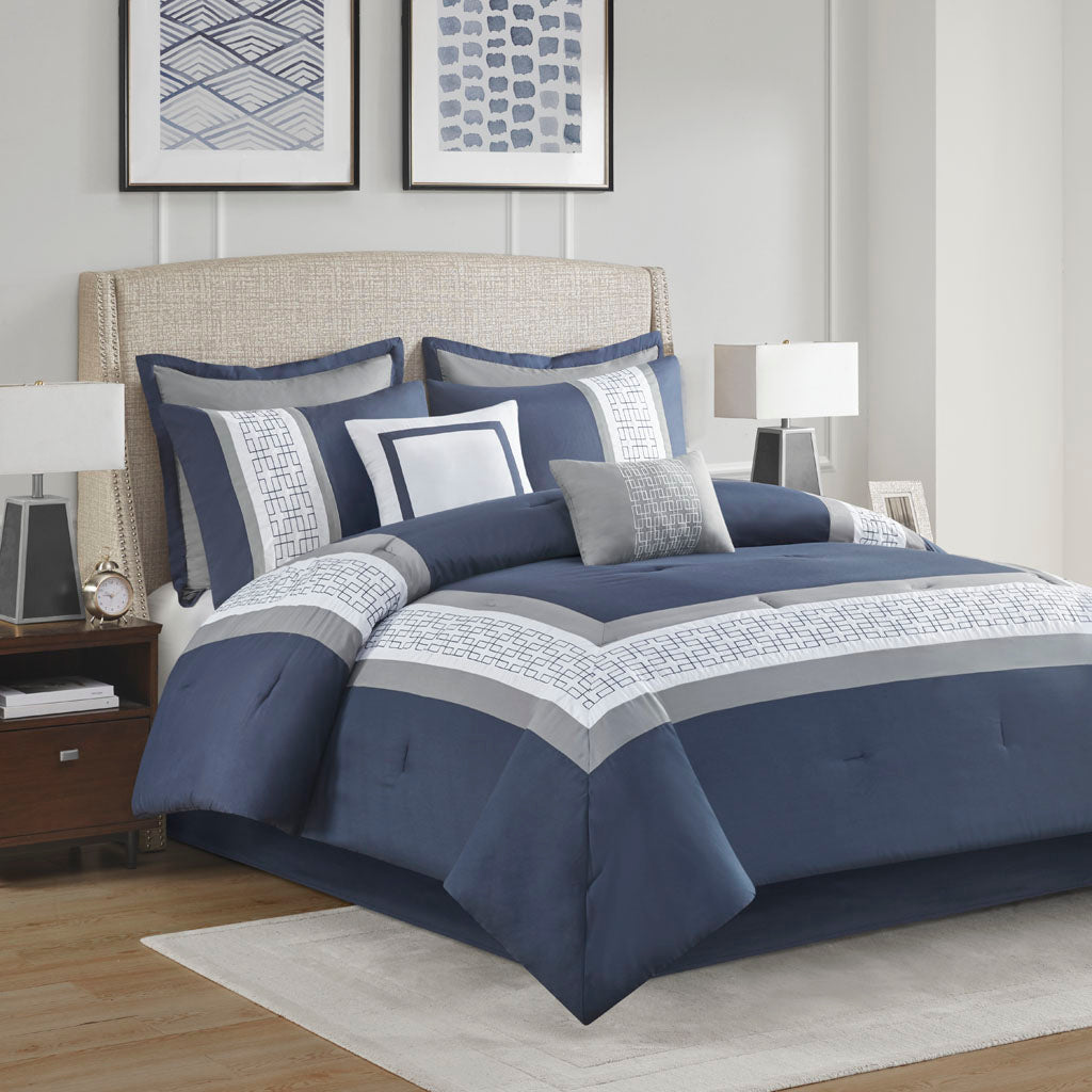 510 Design 8 Piece Embroidered Comforter Set