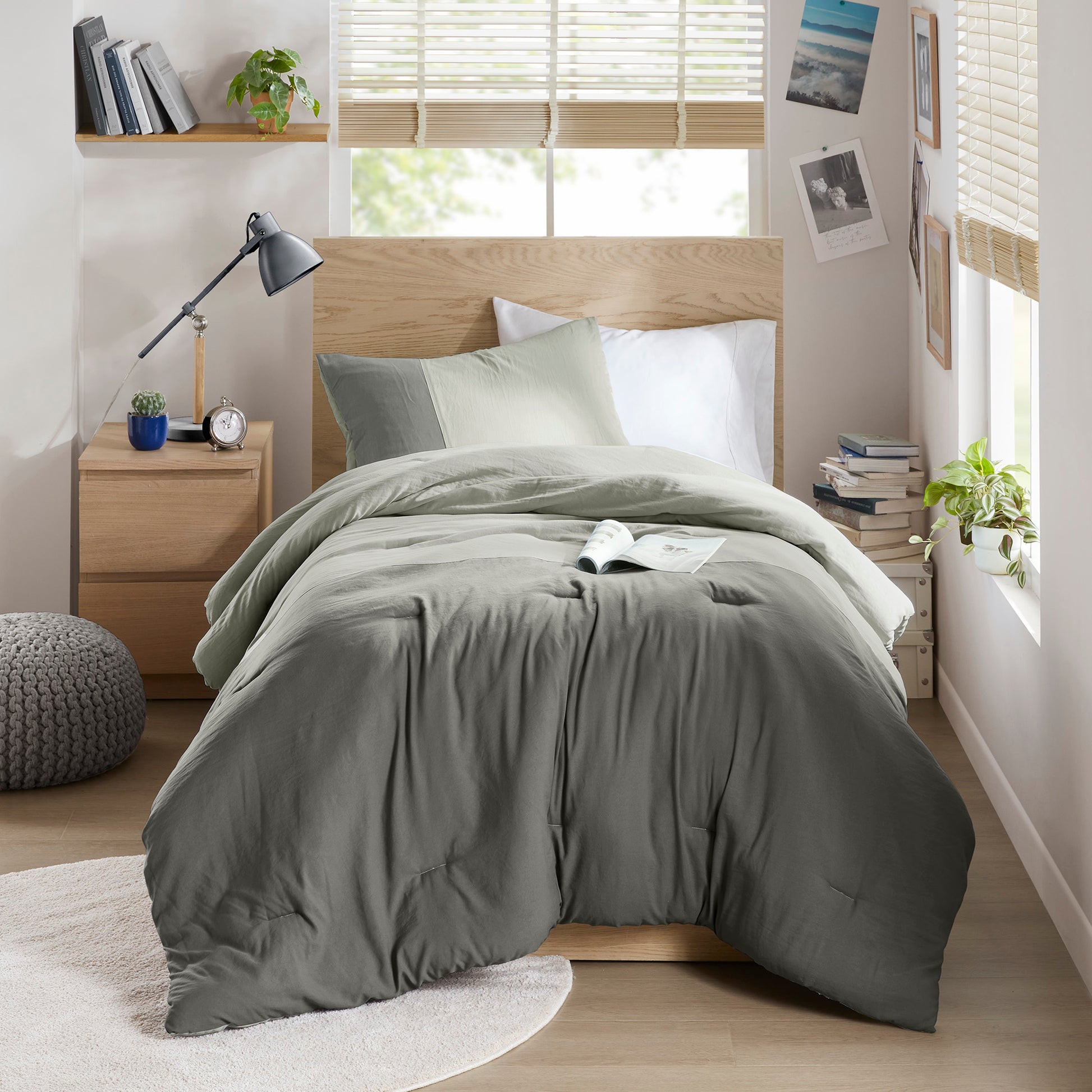 Comfort Spaces Soft Washed Color Block Comforter Set