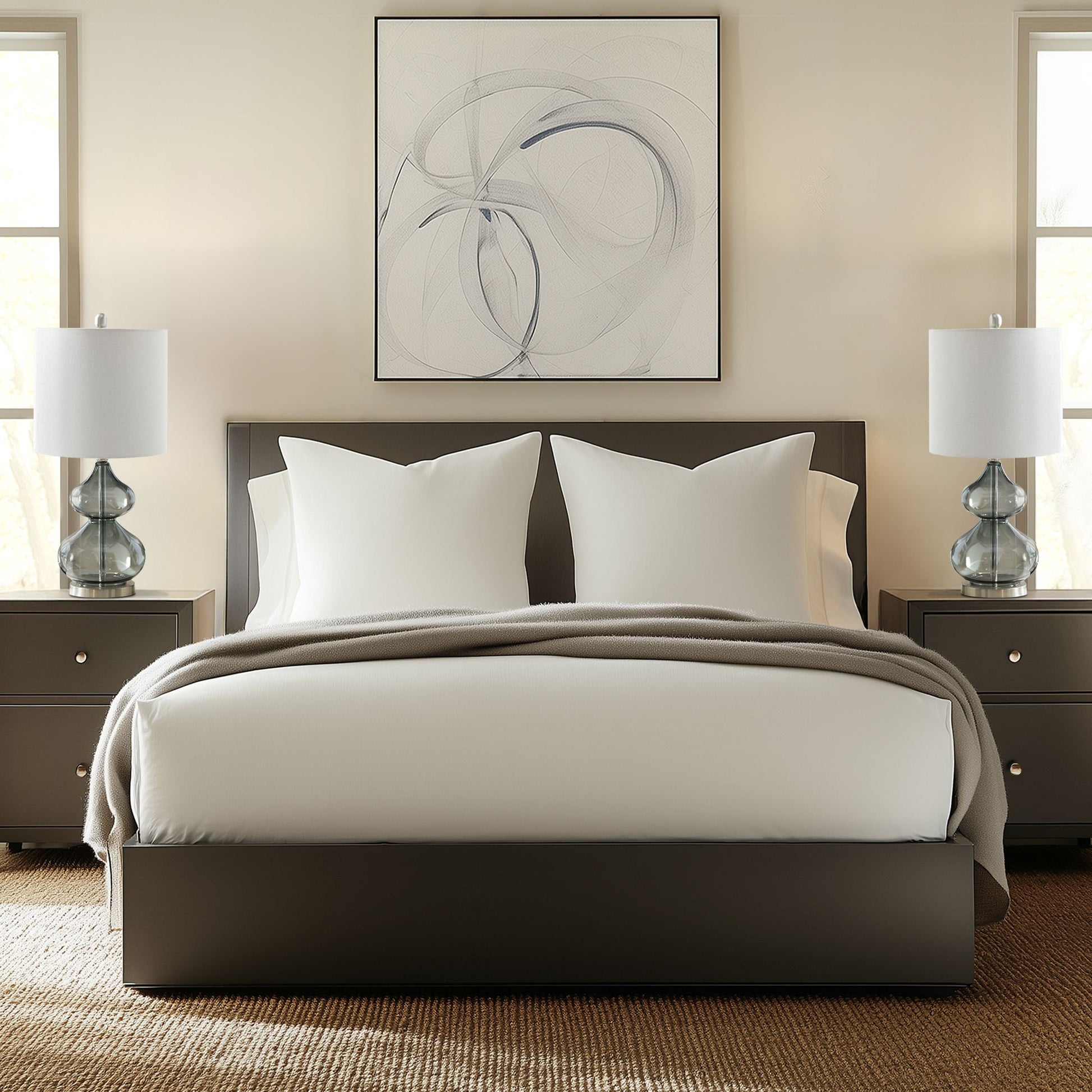 510 Design Curved Glass Table Lamp, Set of 2