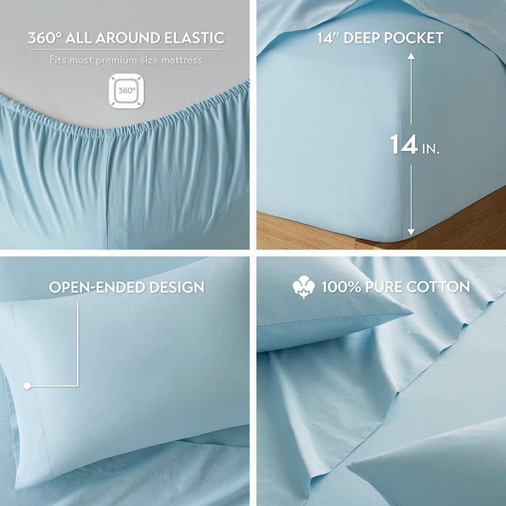 510 Design 100% Cotton Solid Sheet Set