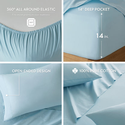 510 Design 100% Cotton Solid Sheet Set