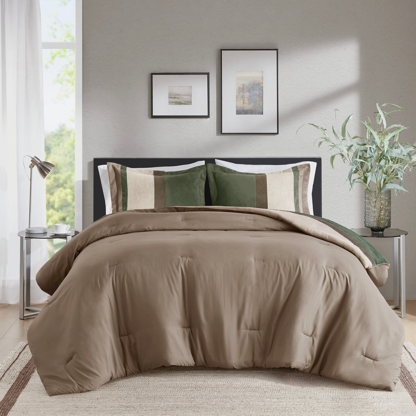 Comfort Spaces Pieced Faux Suede Comforter Set