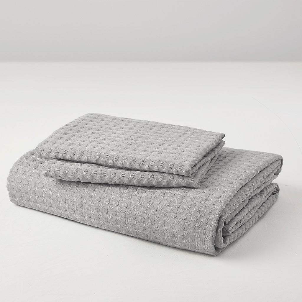 Comfort Spaces Waffle Weave Textured Duvet Cover Set