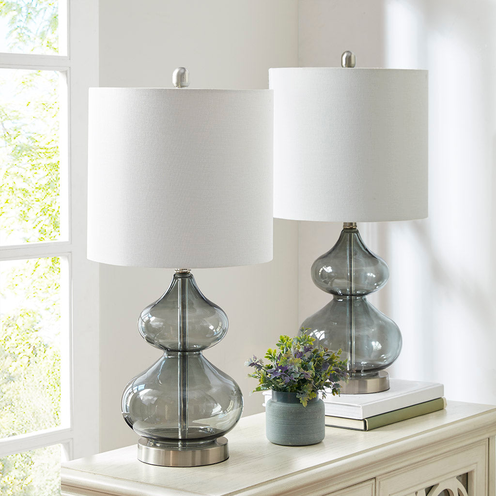 510 Design Curved Glass Table Lamp, Set of 2