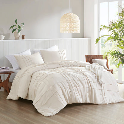 Comfort Spaces Soft Washed Pleated Comforter Set