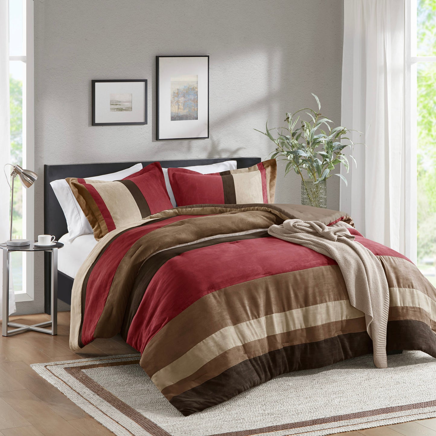 Comfort Spaces Pieced Faux Suede Comforter Set