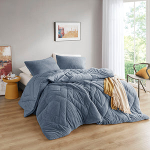 Kyla Double Diamond Quilted Teddy Comforter Set