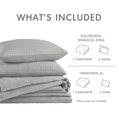 Comfort Spaces Waffle Weave Textured Comforter Set