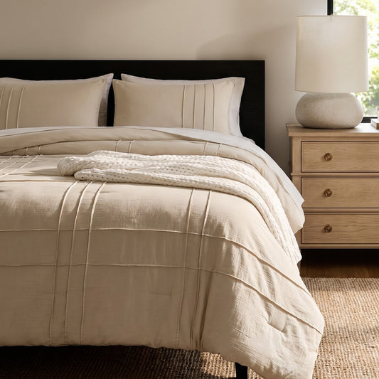 Porter Soft Washed Pleated Comforter Set